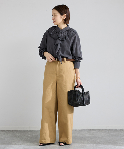 【25SS】イエナ　シャツ　ブラウス　トップス　バタフライ IENA（イエナ） ブラウス シャツ ドビーカットワークフリルブラウス