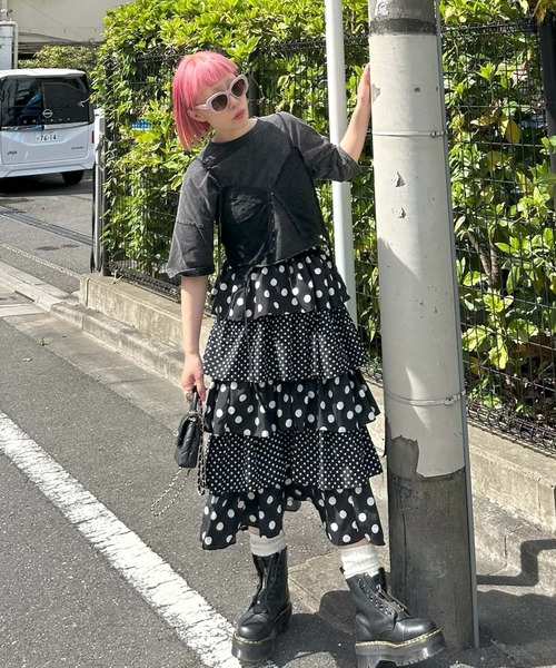 Alley Tokyo スカート いろんな柄ティアードボリュームスカート