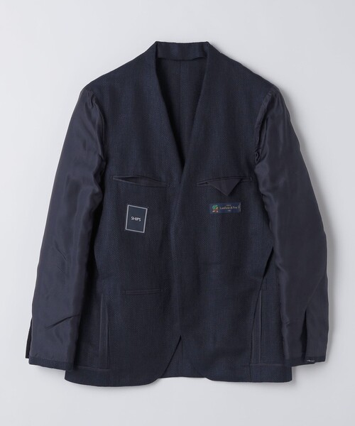 【 】テーラードジャケットヘリンボーン ネイビー 52 ACTIVE TAILOR】ヘリンボーンテーラードジャケット｜メンズ