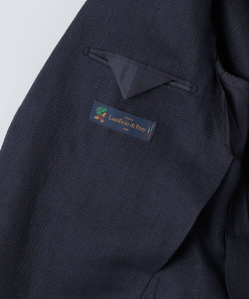 【 】テーラードジャケットヘリンボーン ネイビー 52 ACTIVE TAILOR】ヘリンボーンテーラードジャケット｜メンズ