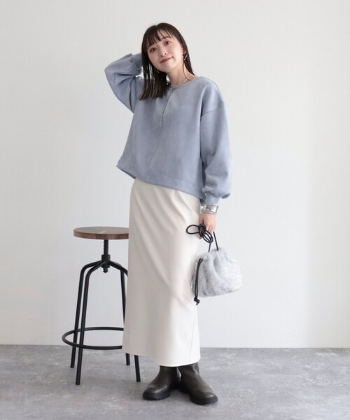 「fredy emue」 長袖カットソー 38 ライトグレー レディース_画像2