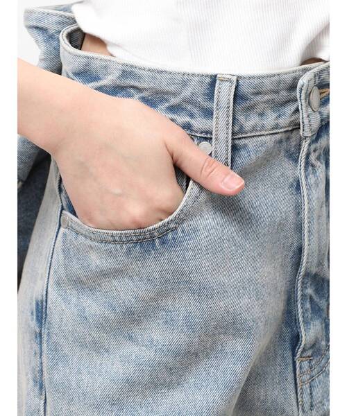 ジーンズ デニム デニムパンツ 「SNSで話題！」バックリボンルーズジーンズ レディースの画像