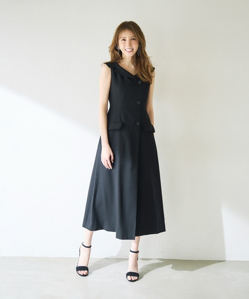ワンピース 「追加生産」「モデル美香×Audie a Muses」ラップ風デザインワンピースの画像