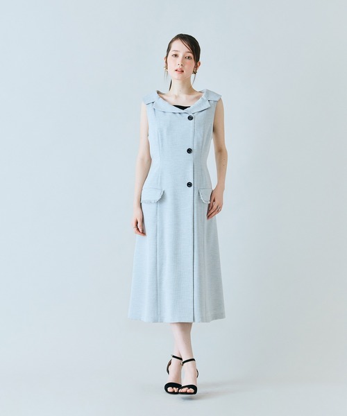ワンピース 「追加生産」「モデル美香×Audie a Muses」ラップ風デザインワンピースの画像
