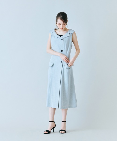 ワンピース 「追加生産」「モデル美香×Audie a Muses」ラップ風デザインワンピースの画像