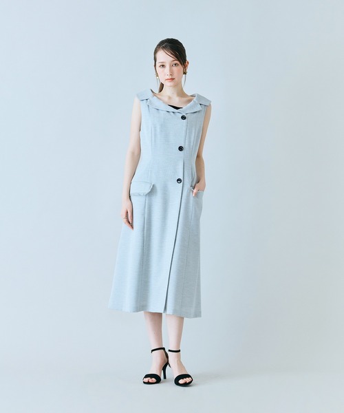 ワンピース 「追加生産」「モデル美香×Audie a Muses」ラップ風デザインワンピースの画像