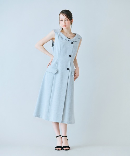 ワンピース 「追加生産」「モデル美香×Audie a Muses」ラップ風デザインワンピースの画像