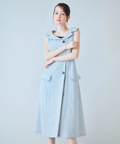 ワンピース 「追加生産」「モデル美香×Audie a Muses」ラップ風デザインワンピースの画像