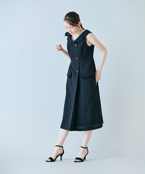ワンピース 「追加生産」「モデル美香×Audie a Muses」ラップ風デザインワンピースの画像