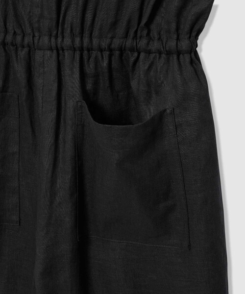 お値下げ【極美品】24SS リネンコンビネゾン BLACK オールインワン allureville（アルアバイル） オールインワン リネンVカラー