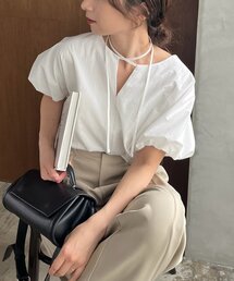 バルーンリボンブラウス　カプリシュレマージュ　CAPRICIEUX LEMAGE CAPRICIEUX LE'MAGE（カプリシューレマージュ） ブラウス シャツ