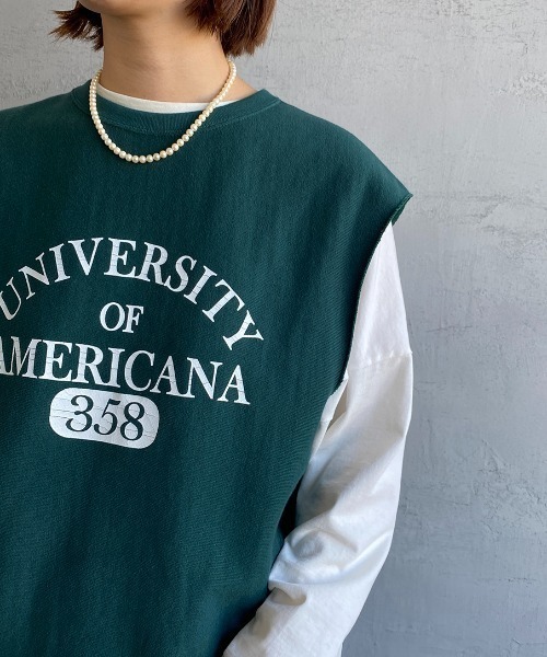 「AMERICANA」 スウェットカットソー ONE SIZE グリーン レディース_画像5