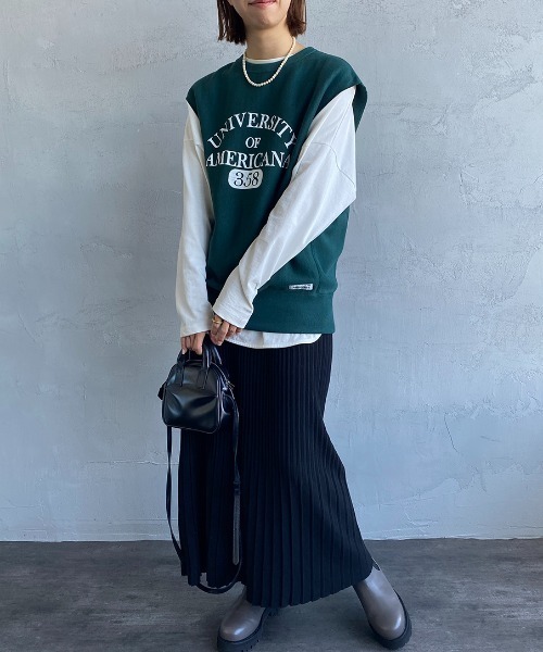 「AMERICANA」 スウェットカットソー ONE SIZE グリーン レディース_画像7