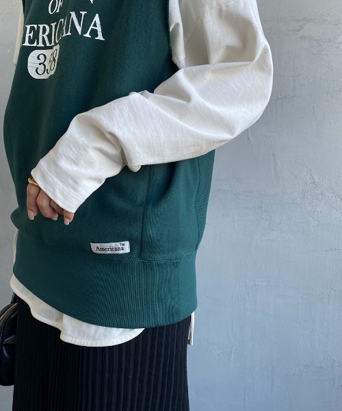 「AMERICANA」 スウェットカットソー ONE SIZE グリーン レディース_画像8