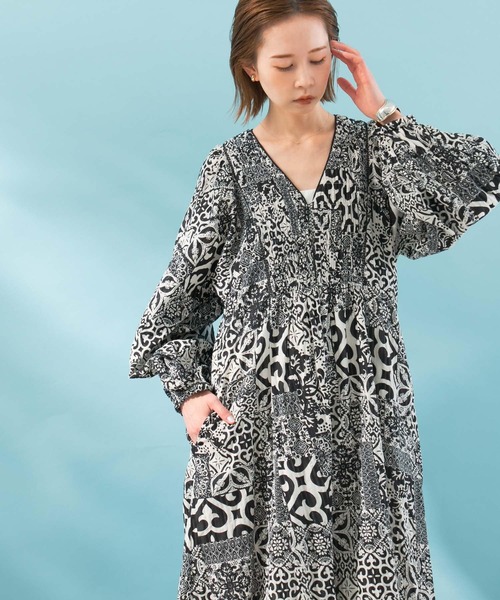 「sara mallika」 長袖ワンピース SMALL ブラック レディース_画像2