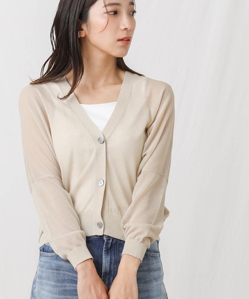「Gready Brilliant」 「favori」ニットカーディガン 38 グリーン レディース_画像7