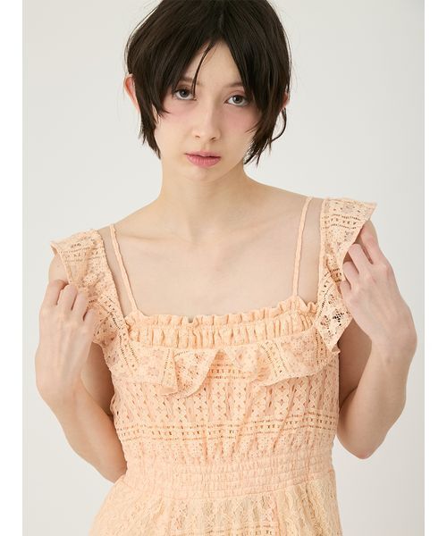 ワンピース パッチワークレースワンピースの画像