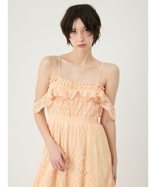 ワンピース パッチワークレースワンピースの画像