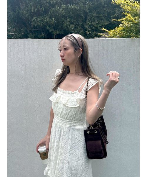 ワンピース パッチワークレースワンピースの画像