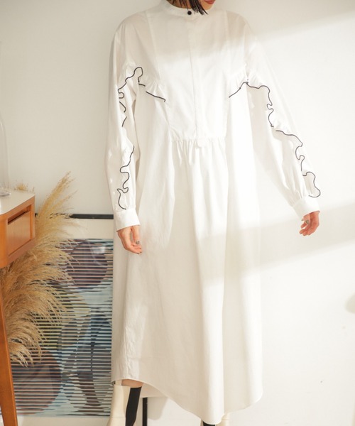 「mici」 長袖ワンピース ONE SIZE ブラック レディース_画像7