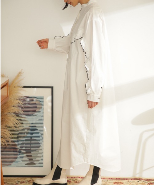 「mici」 長袖ワンピース ONE SIZE ブラック レディース_画像9