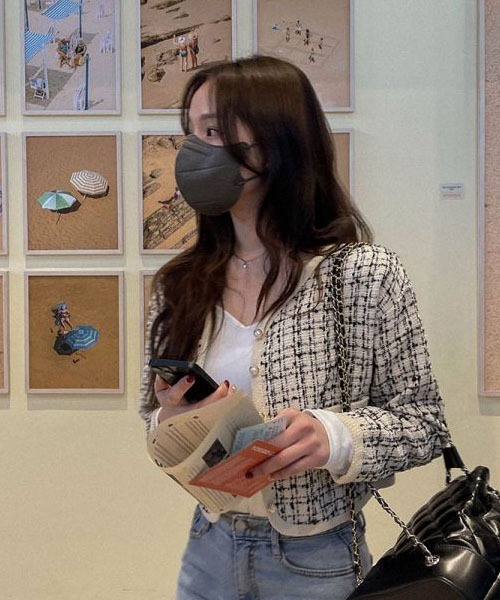「SONA」 「fashion 」ノーカラージャケット FREE アイボリー レディース_画像3