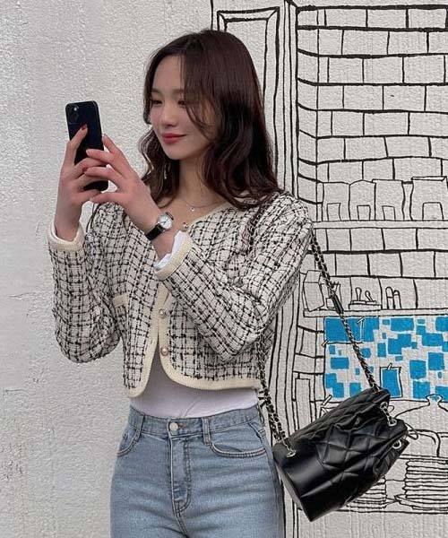 「SONA」 「fashion 」ノーカラージャケット FREE アイボリー レディース_画像6