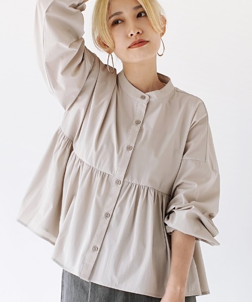 「zootie」 長袖ブラウス M ライトグレー レディース_画像6