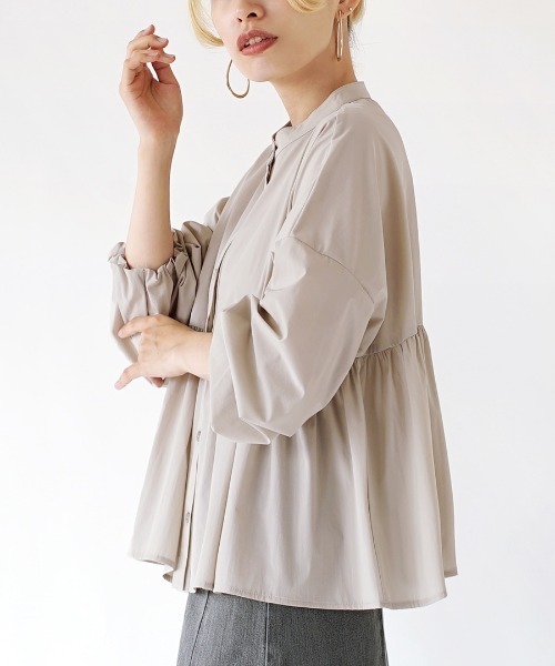 「zootie」 長袖ブラウス M ライトグレー レディース_画像7