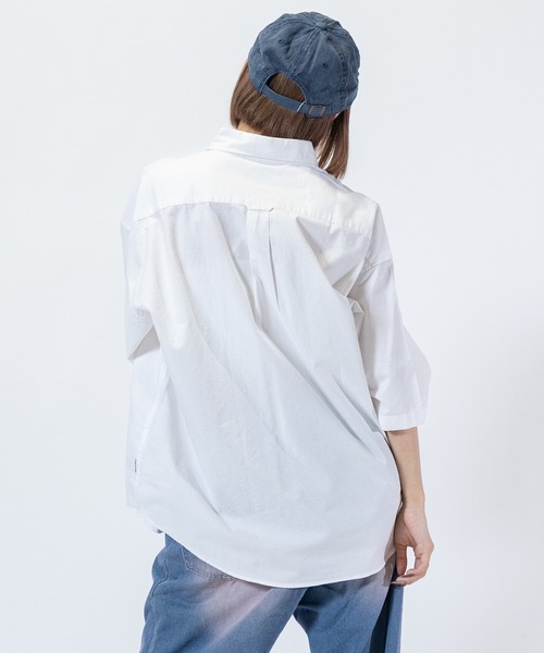 シャツ 「a-r」「Red Cap Girl/レッドキャップガール」オックスワンポイント刺繍”RCGロゴ” BD半袖ビッグシャツ/ルーズシルエットシャ | RED CAP GIRL | 13