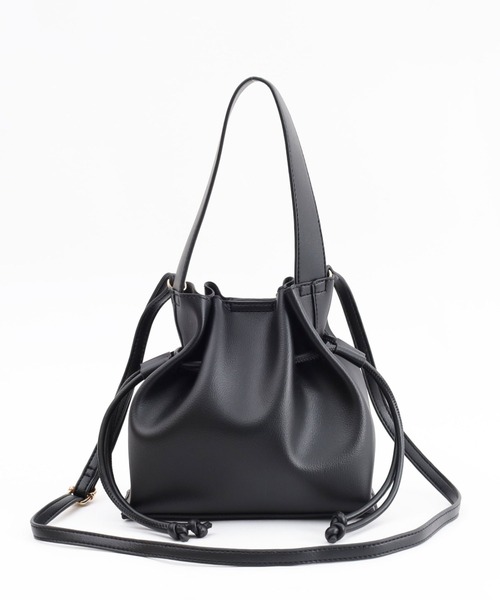 COOCO バッグ ハンドバッグ ソフトフェイクレザー巾着型2WAY 