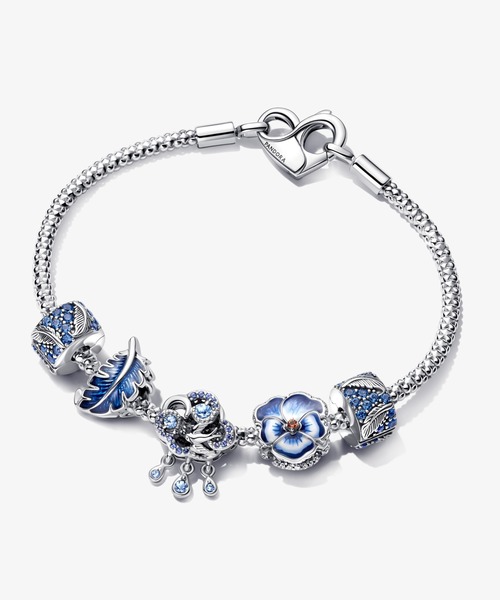 PANDORA チャーム フェザー ＆ パヴェ クリップ レディース