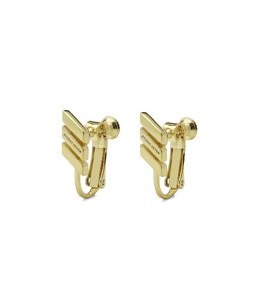 イヤリング Caution Logo Clip Earrings GLD「STUDIOSEVEN/スタジオ 