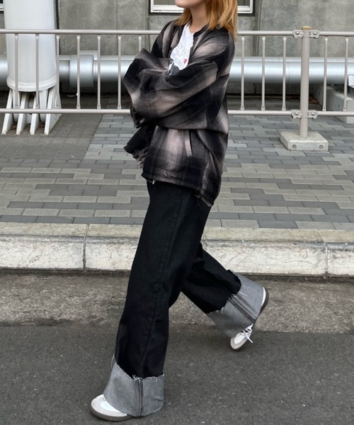 ジーンズ デニム デニムパンツ リバーロールアップデニムパンツ