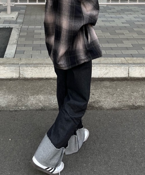 ジーンズ デニム デニムパンツ リバーロールアップデニムパンツ
