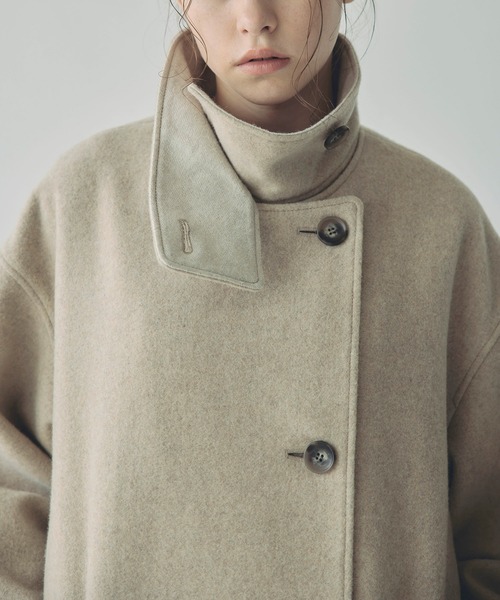 RNA-N ステンカラーコート コート C0769 スタンドカラーウールコート  