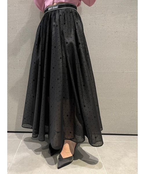 LILY BROWN×MARY QUANTデイジードットロングスカートSブラック LILY BROWN スカート 「LILY BROWN×MARY QUANT」デイジードット