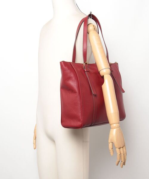 FOSSIL トートバッグ フォッシル レディース レザー レッド A4