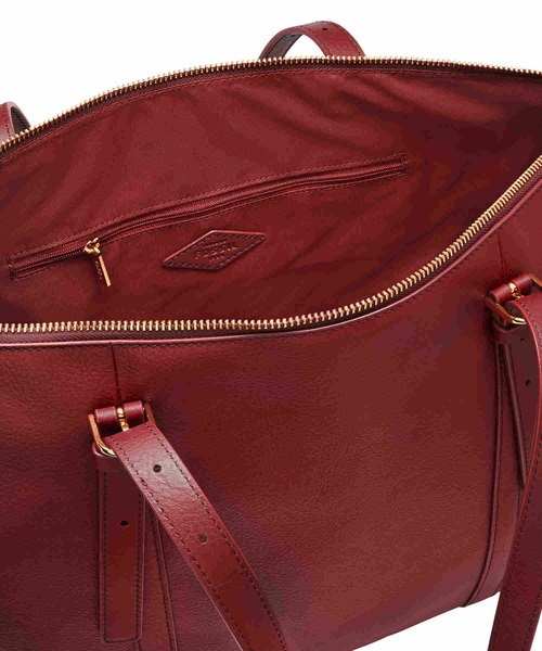 FOSSIL トートバッグ フォッシル レディース レザー レッド A4