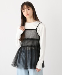 GLOBAL WORK tシャツ チュールキャミセット長袖/994147 キッズ