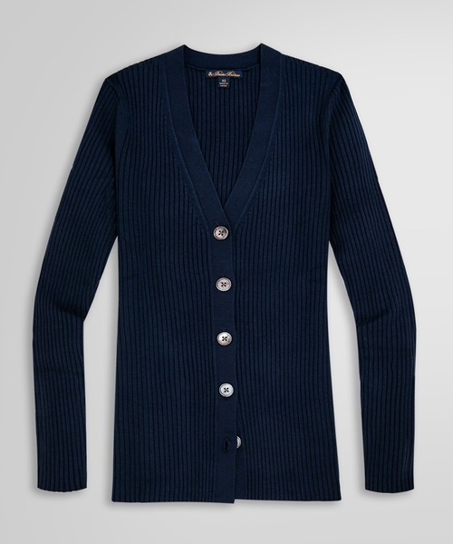 BROOKS BROTHERS カーディガン シルクブレンド Vネック リブ
