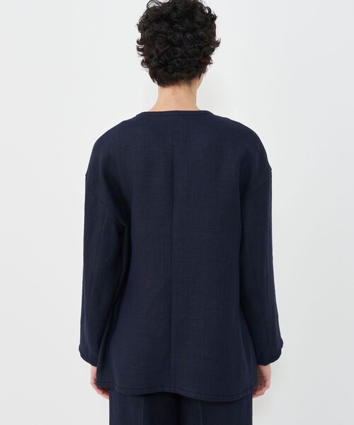 GALERIE VIE ジャケット ノーカラージャケット リネンキャンバス
