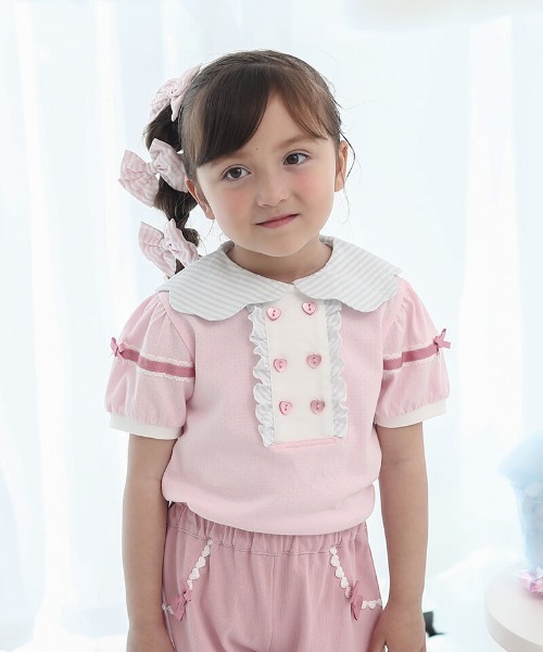 coeur a tシャツ スカラップ衿プルオーバー キッズ 子供服 女の子 