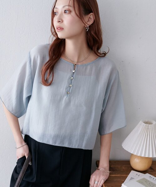 2点【美品♪】Yorkland×リバティ◆前後2WAY ニット切り替えブラウス他 titivate（ティティベイト） ニット セーター 前後2wayヘンリーネック