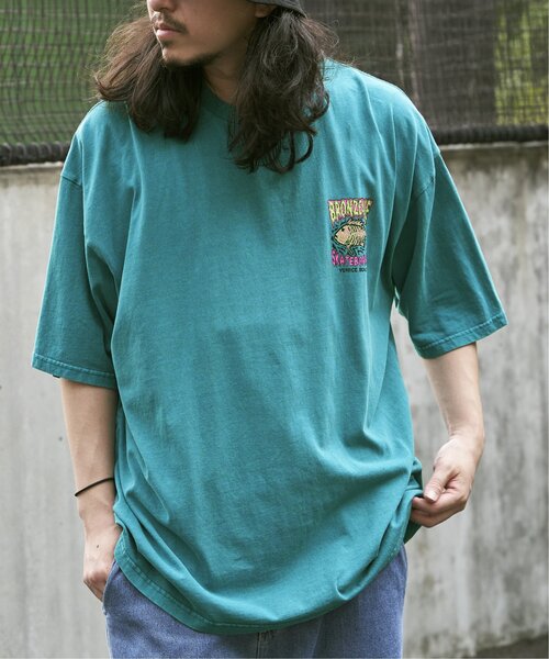 BRONZE AGE ブロンズエイジ Tシャツ Lサイズ ライトブルー　刺繍 BRONZE AGE tシャツ ブロンズ エイジ ピグメントTシャツ メンズ