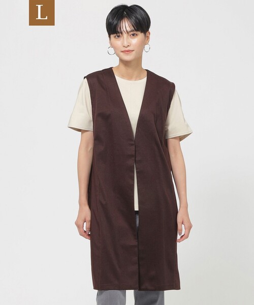 ベスト ジレ 「L」「ウォッシャブル」ソフトジャージコンビジレ レディース