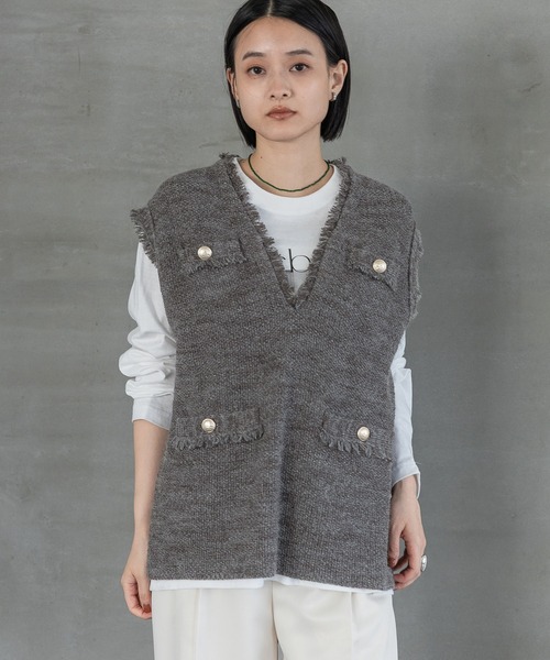 ♡すつページ♡ ZARA ザラ ベスト オーバサイズ ニットベスト マルチボーダー