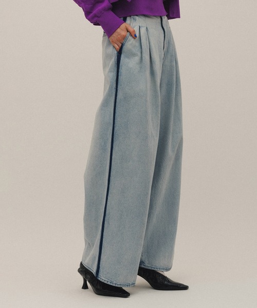 アダムエロペ　ドレスデニムパンツ ADAM ET ROPE' パンツ 「サステナブル」ドレスデニムパンツ