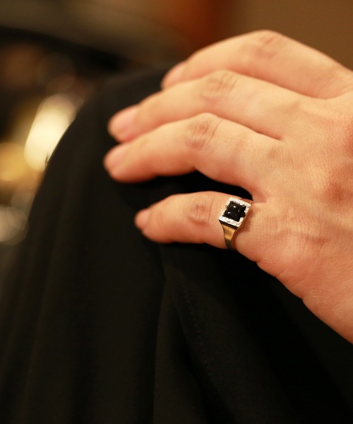 vv 指輪 リング vv.jewelry /スクエアオニキスリング silver925