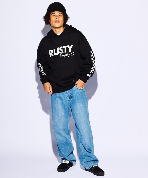 RUSTY トレーナー スウェット 「RUSTY/ラスティー」チェッカー